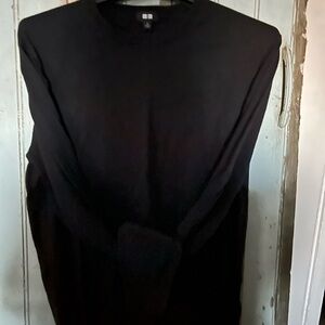 Uniqlo Black Scoop Neck Top Long Sleeve, and Black Faux Turtleneck Bundle